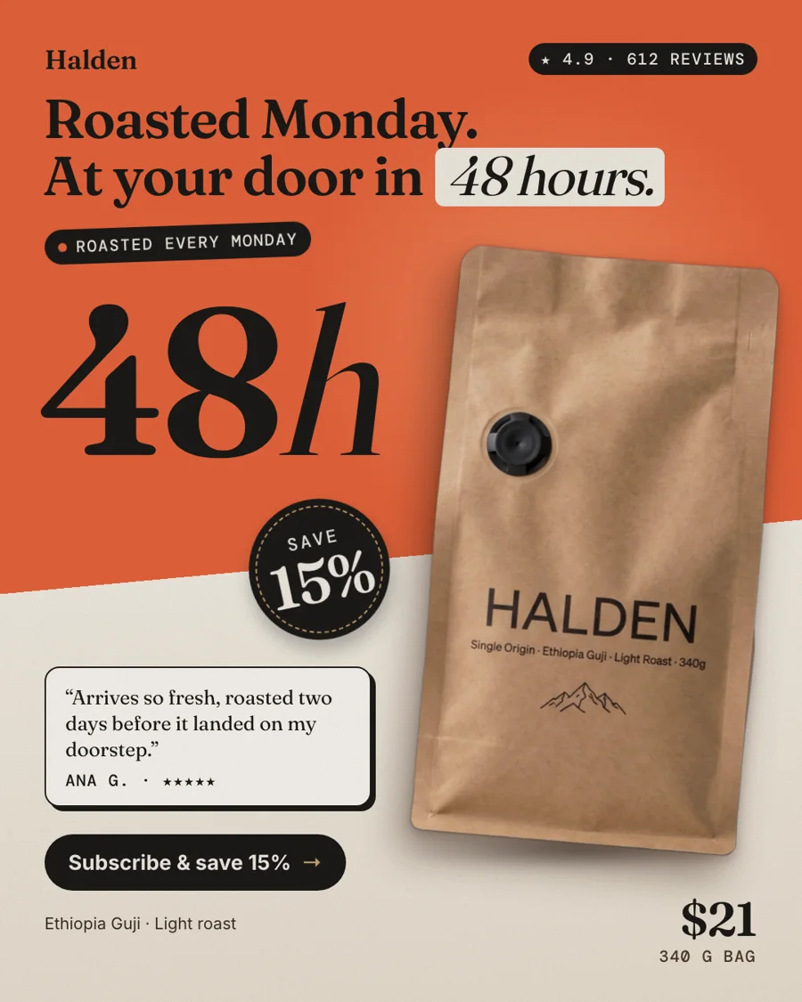 Sample ad for Halden: Freshness