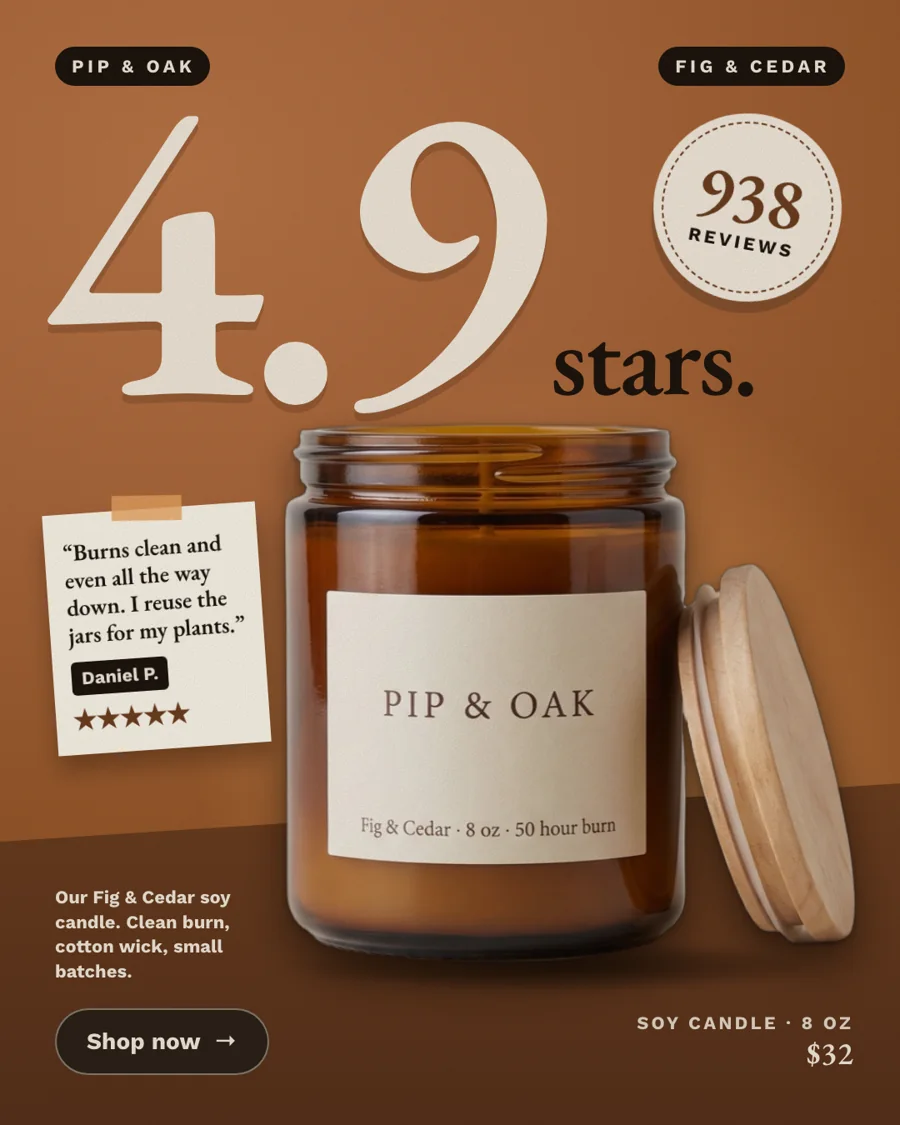 Pip & Oak ad: Quantified trust