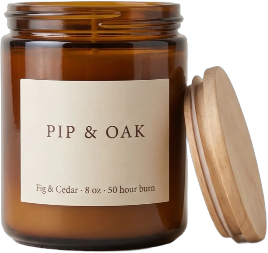Pip & Oak Fig & Cedar Soy Candle